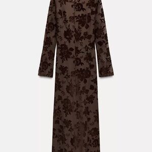 Zara Brown Floral Maxi Dress